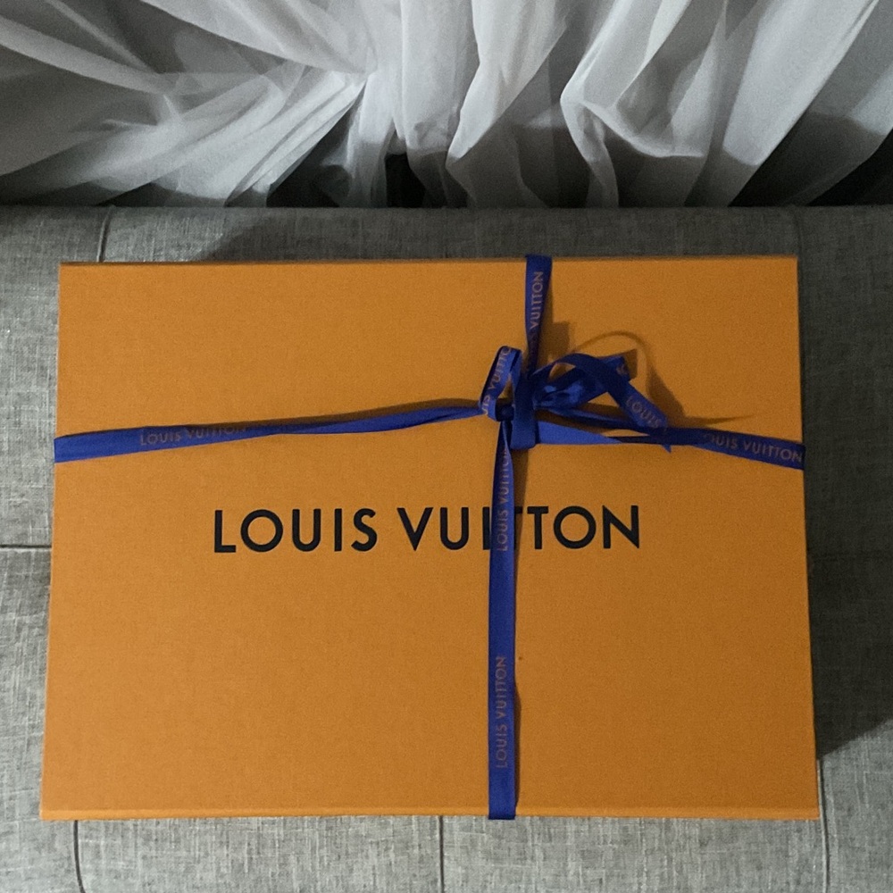 Louis Vuitton Orange Box with Blue Ribbon